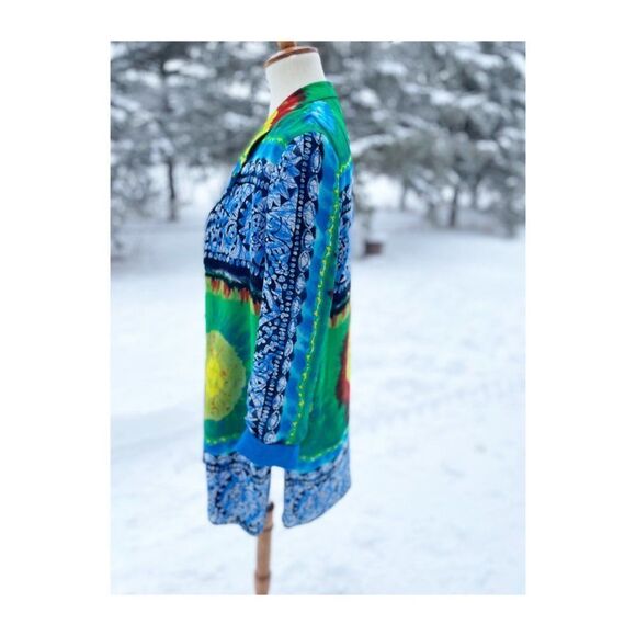 80s Platinum by Dorothy Schoelen Pop Art Chiffon Jacket Blazer Mixed Print Neon - Picture 7 of 13